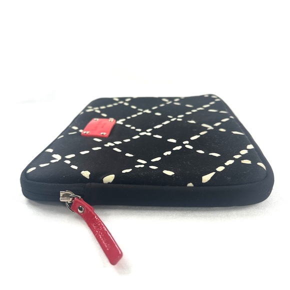 Kate Spade Black White Neoprene Padded Small Tablet Book Reader Case Travel - Picture 6 of 8